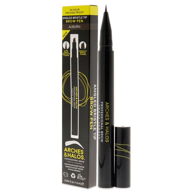 Angled Bristle Tip Waterproof Brow Pen - Auburn by Arches and Halos for Women - 0.051 oz Eyebrow Pencil, NA, alternate image number null