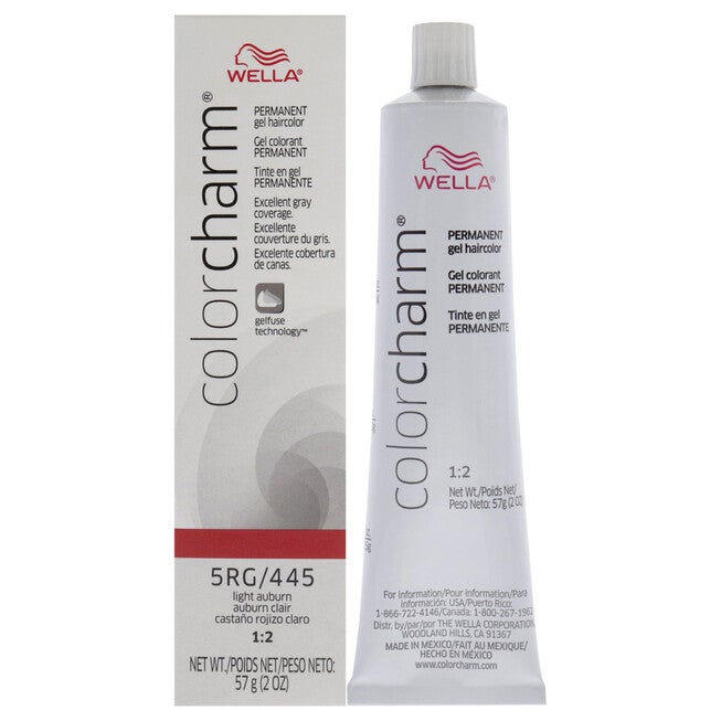 Color Charm Permanent Hair Color Gel - 5RG 445 Light Auburn by Wella for Unisex - 2 oz Hair Color, NA, hi-res image number null