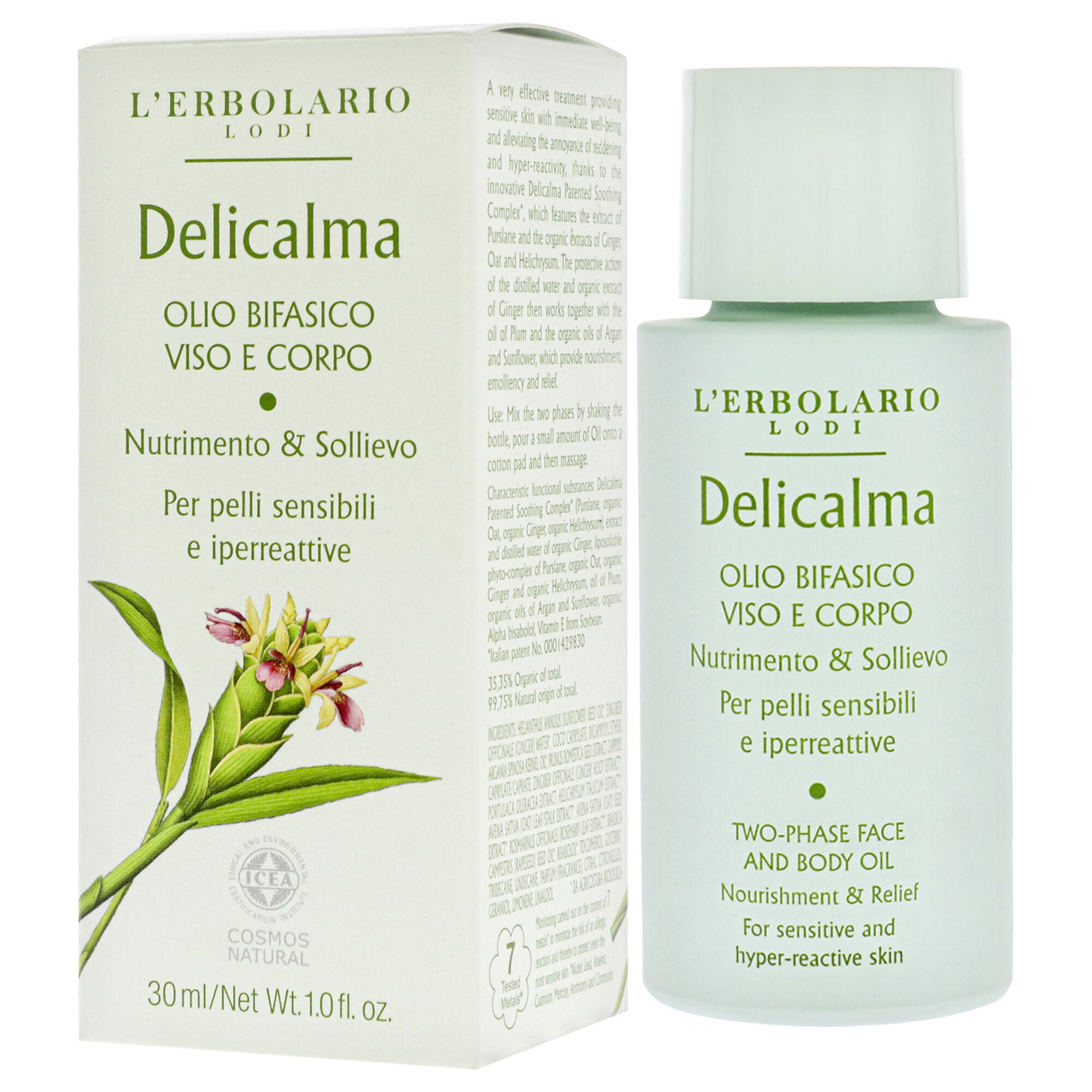 Delicalma Two-Phase Face and Body Oil by LErbolario for Unisex - 1 oz Oil, , alternate image number 7