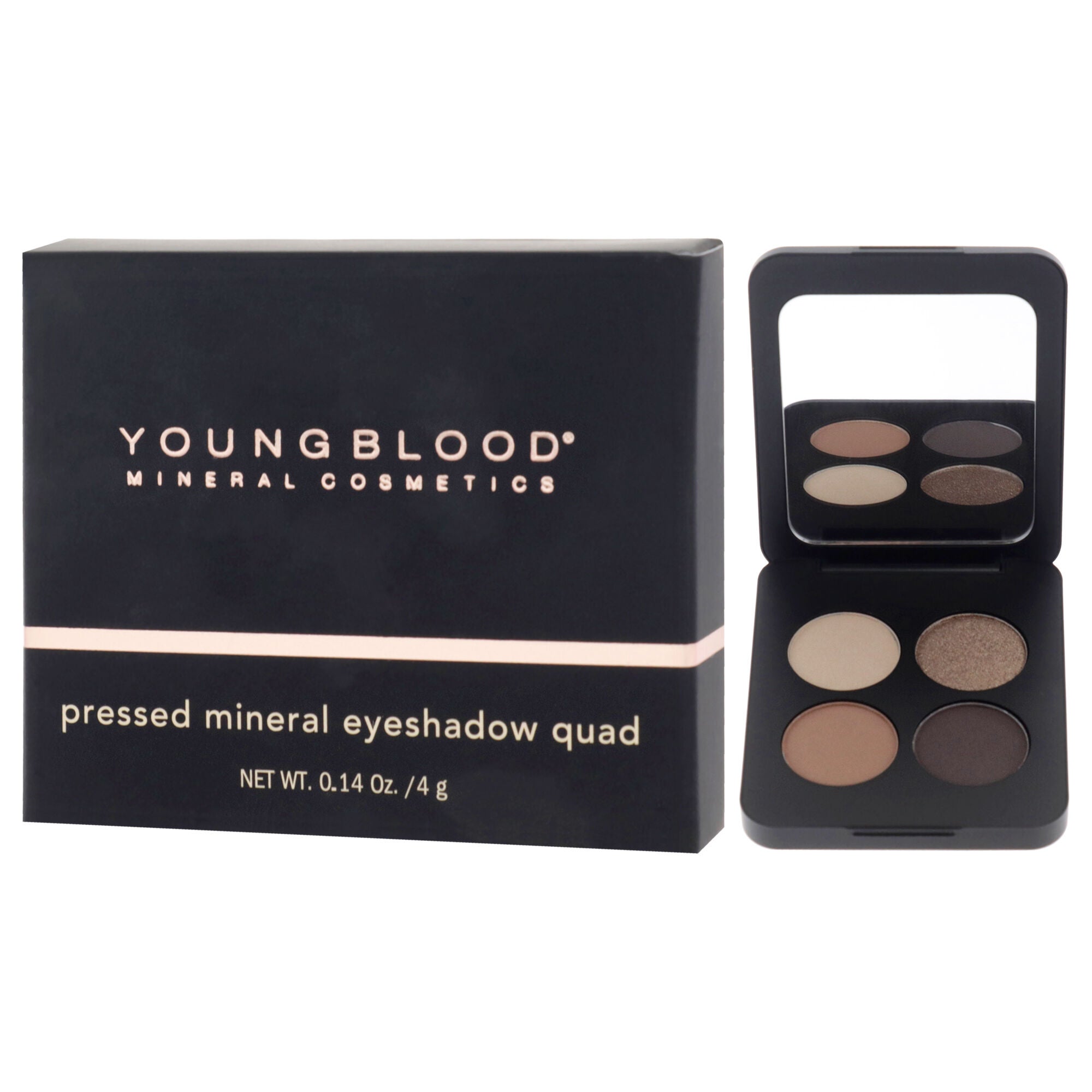 Pressed Mineral Eyeshadow Quad - Taupe Smoke by Youngblood for Women - 0.14 oz Eye Shadow, Brown, alternate image number 3