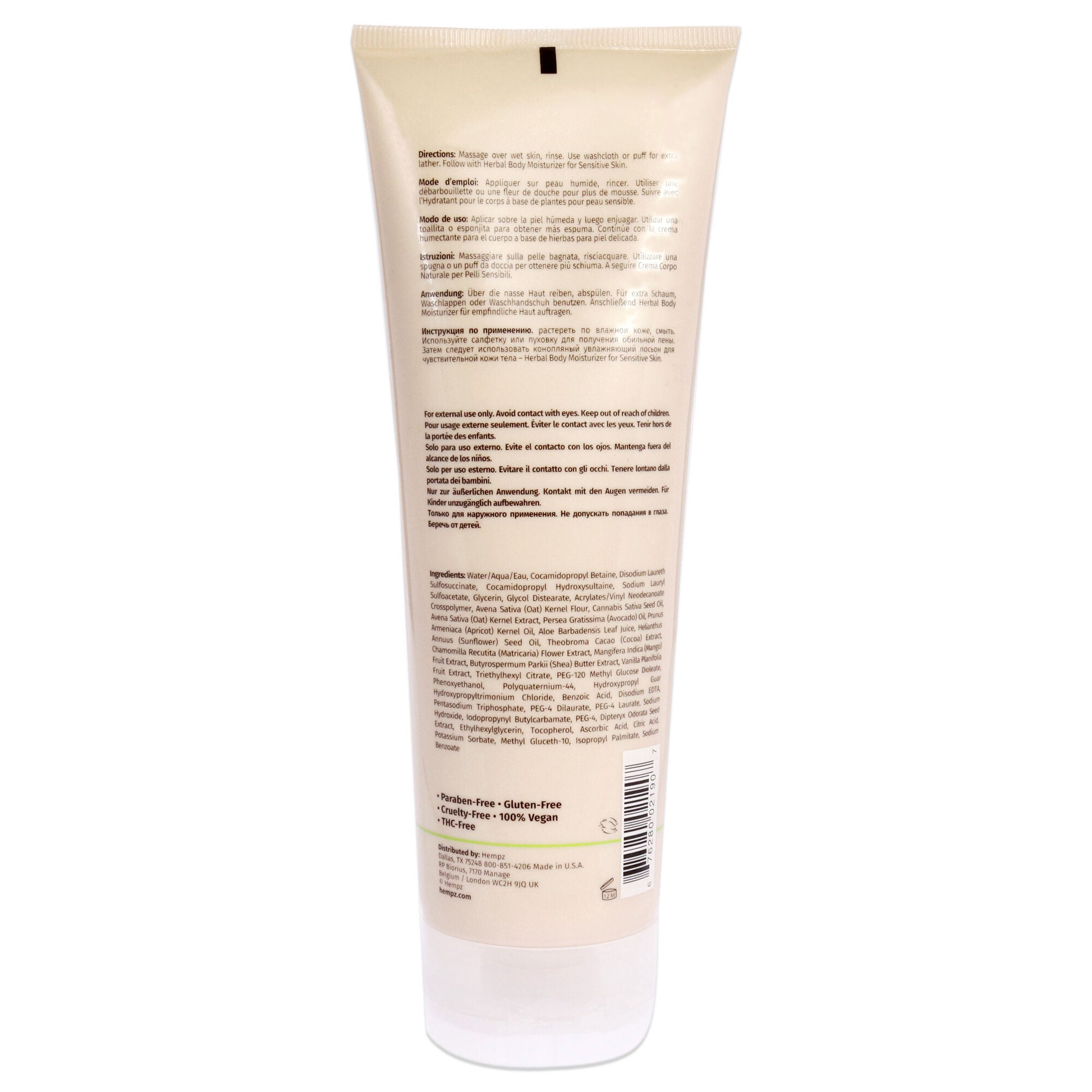 Sensitive Skin Herbal Body Wash by Hempz for Unisex - 8.5 oz Body Wash, See Description, alternate image number 1