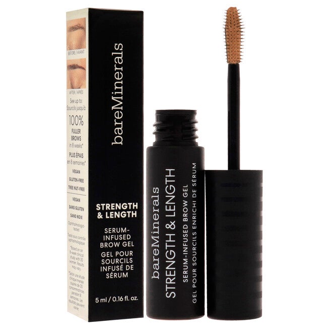 Strength and Length Serum-Infused Brow Gel - Honey by bareMinerals for Women - 0.16 oz Brow Gel, , alternate image number null