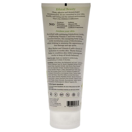 Tone-Correcting Shea Body Lotion - Lemongrass and Thyme by Derma-E for Unisex - 8 oz Body Lotion, , alternate image number null