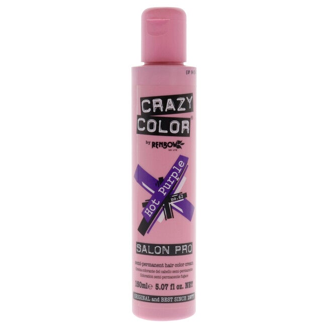 Crazy Color Salon Pro Semi Permanent Hair Color - 62 Hot Purple by Crazy Color for Women - 5.07 oz Hair Color, NA, hi-res image number null