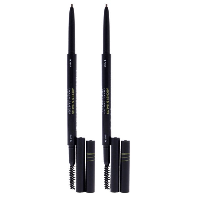 Micro Defining Brow Pencil - Warm Brown by Arches and Halos for Women - 0.003 oz Eyebrow Pencil - Pack of 2, , alternate image number null
