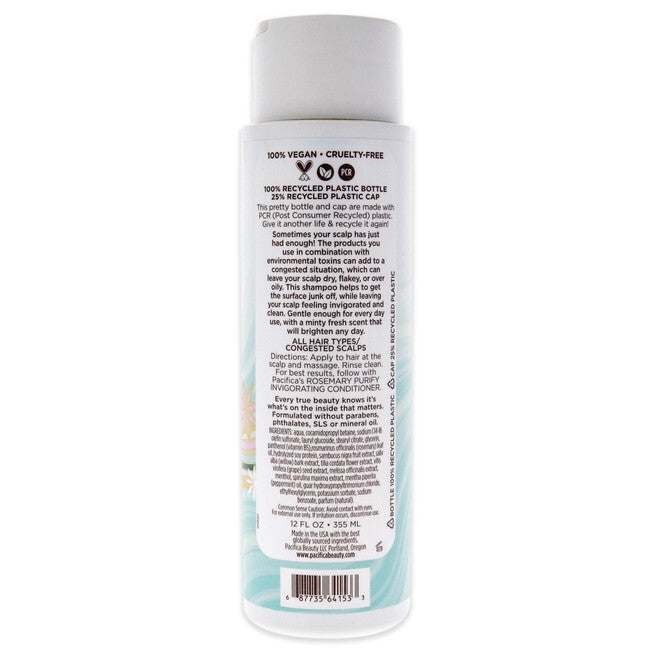 Invigorating Shampoo - Rosemary Purify by Pacifica for Unisex - 12 oz Shampoo, , alternate image number null