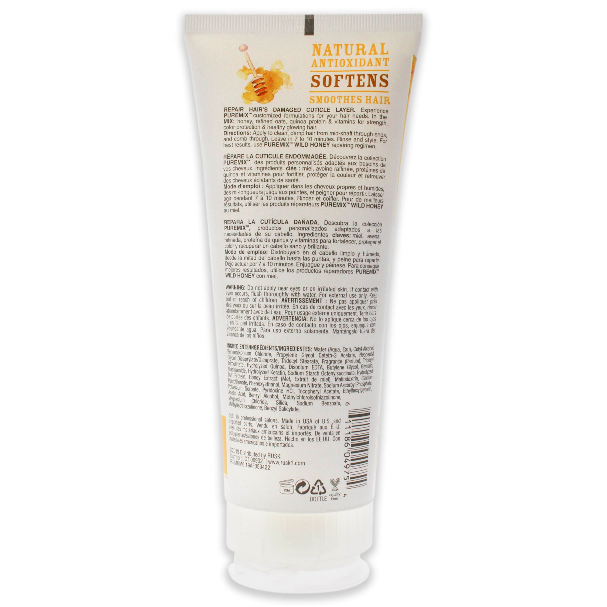 Puremix Wild Honey Repairing Mask - Dry Hair by Rusk for Unisex - 6 oz Mask, See Description, alternate image number 1