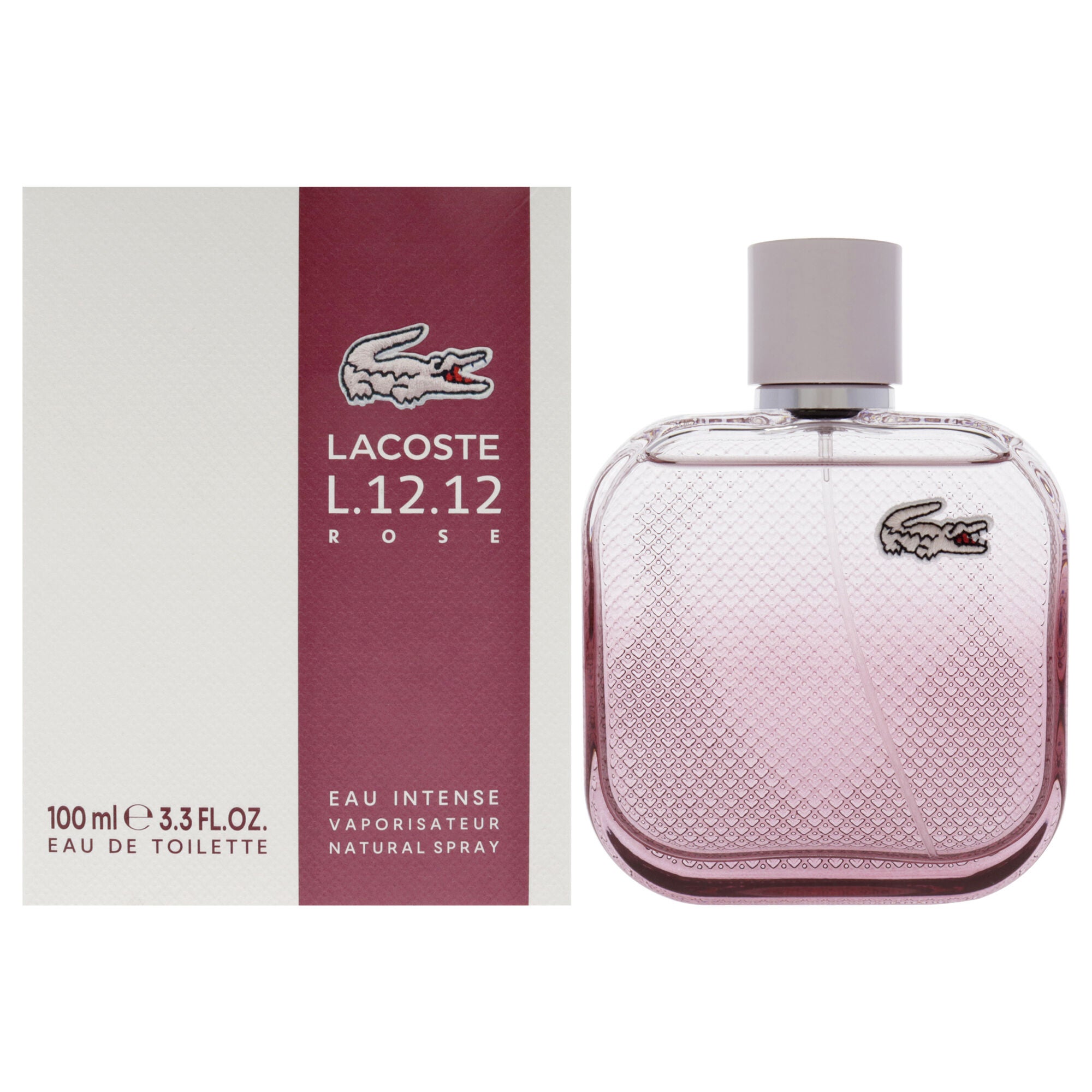 Lacoste Eau De L.12.12 Rose Eau Intense by Lacoste for Women - 3.3 oz EDT Spray, See Description, hi-res image number 0