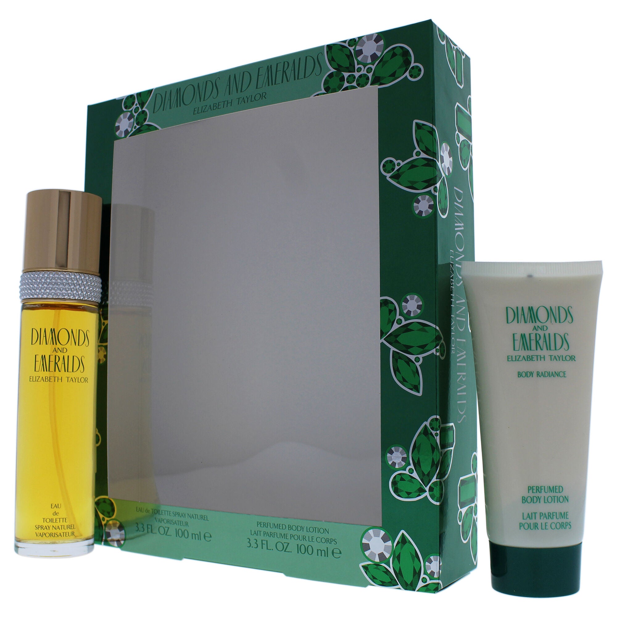 Diamonds and Emeralds by Elizabeth Taylor for Women - 2 pc Gift Set 3.4 oz EDT Spray and 3.4 oz Body Lotion, See Description, alternate image number 3
