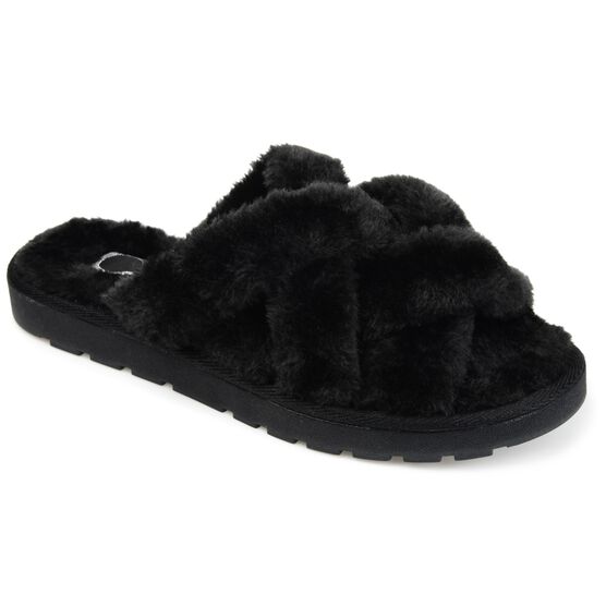 Women's Faux Fur Quiet Slipper, Black, hi-res image number null