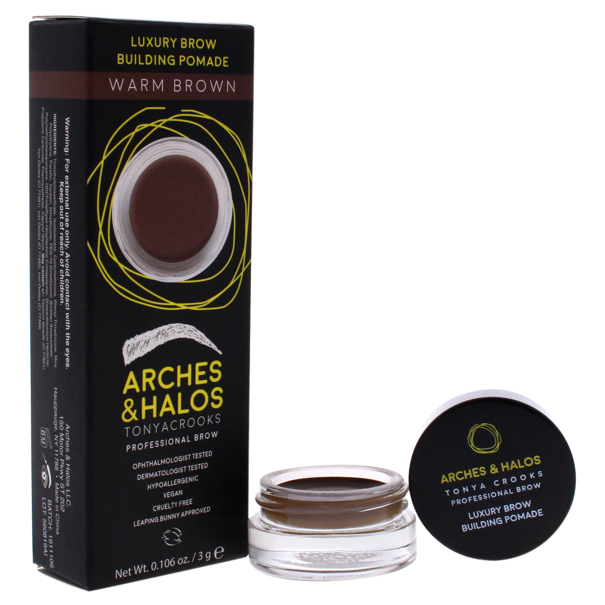 Luxury Brow Buiding Pomade - Warm Brown by Arches and Halos for Women - 0.106 oz Pomade, See Description, alternate image number 1