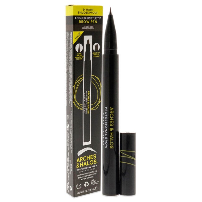 Angled Bristle Tip Waterproof Brow Pen - Auburn by Arches and Halos for Women - 0.051 oz Eyebrow Pencil, NA, alternate image number null