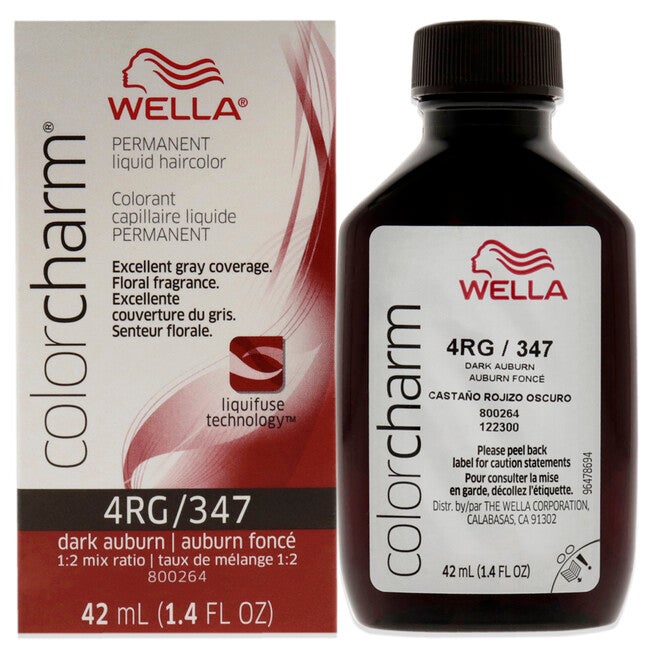 Color Charm Permanent Liquid Hair Color - 347 4RG Dark Auburn by Wella for Unisex - 1.42 oz Hair Color, See Description, hi-res image number 0