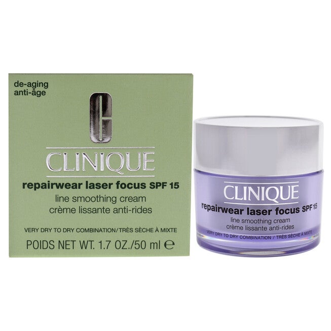 Repairwear Laser Focus Line Smoothing Cream SPF 15 - Very Dry to Dry Combination by Clinique for Women - 1.7 oz Cream, See Description, hi-res image number 0