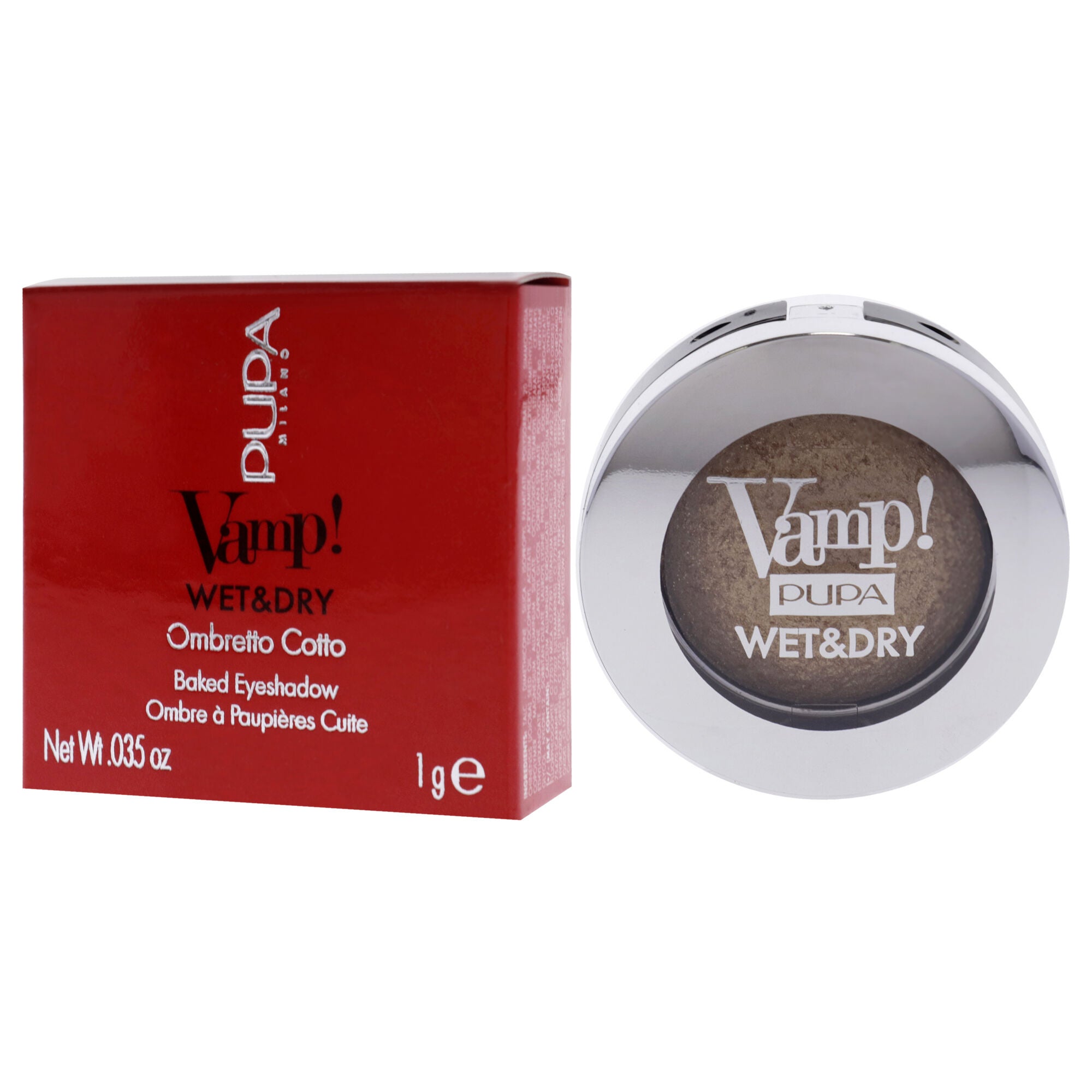 Vamp! Wet and Dry Baked Eyeshadow - 101 Precious Gold by Pupa Milano for Women - 0.035 oz Eye Shadow, See Description, alternate image number 3