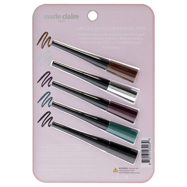 Liquid Eyeliner Collection Set by Marie Claire for Women - 5 Pc Liquid Eyeliner, See Description, alternate image number 1