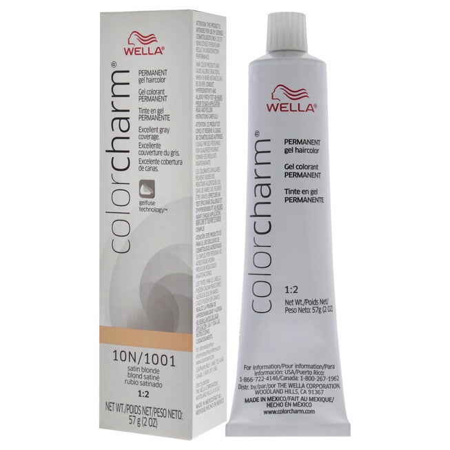 Color Charm Permanent Hair Color Gel - 10N 1001 Satin Blonde by Wella for Unisex - 2 oz Hair Color, , alternate image number null