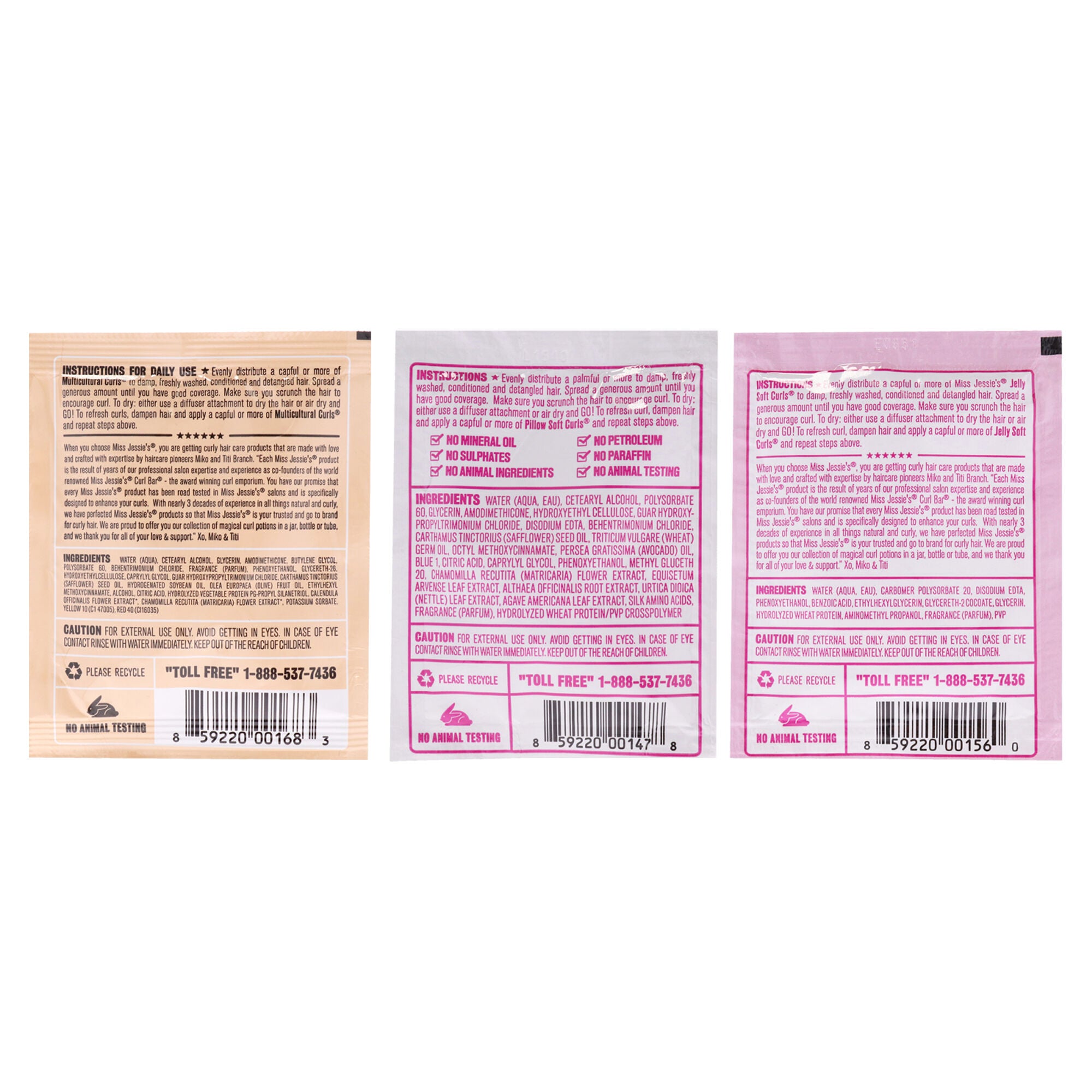 Pillow Soft Curls With Jelly Soft Curl and Multi Cultural Curls Kit by Miss Jessies for Unisex - 3 Pc Kit 1oz Lotion, 1oz Gel, 1oz Cream, See Description, alternate image number 2