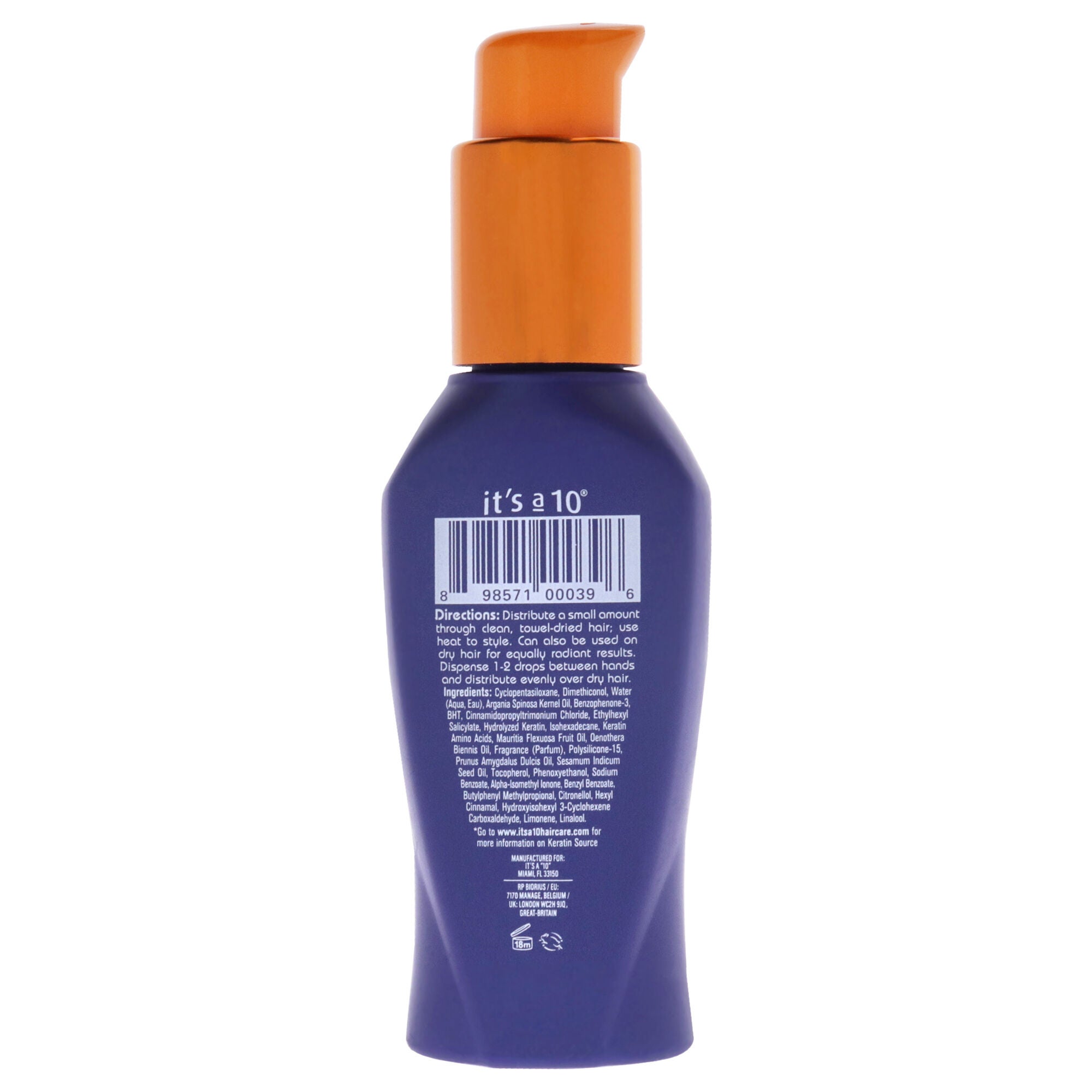 Miracle Oil Plus Keratin by Its A 10 for Unisex - 3 oz Oil, See Description, alternate image number 2