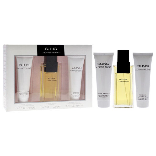 Sung by Alfred Sung for Women - 3 Pc Gift Set 3.4oz EDT Spray, 2.5oz Essential Body Lotion, 2.5oz Refreshing Shower Gel, See Description, alternate image number null
