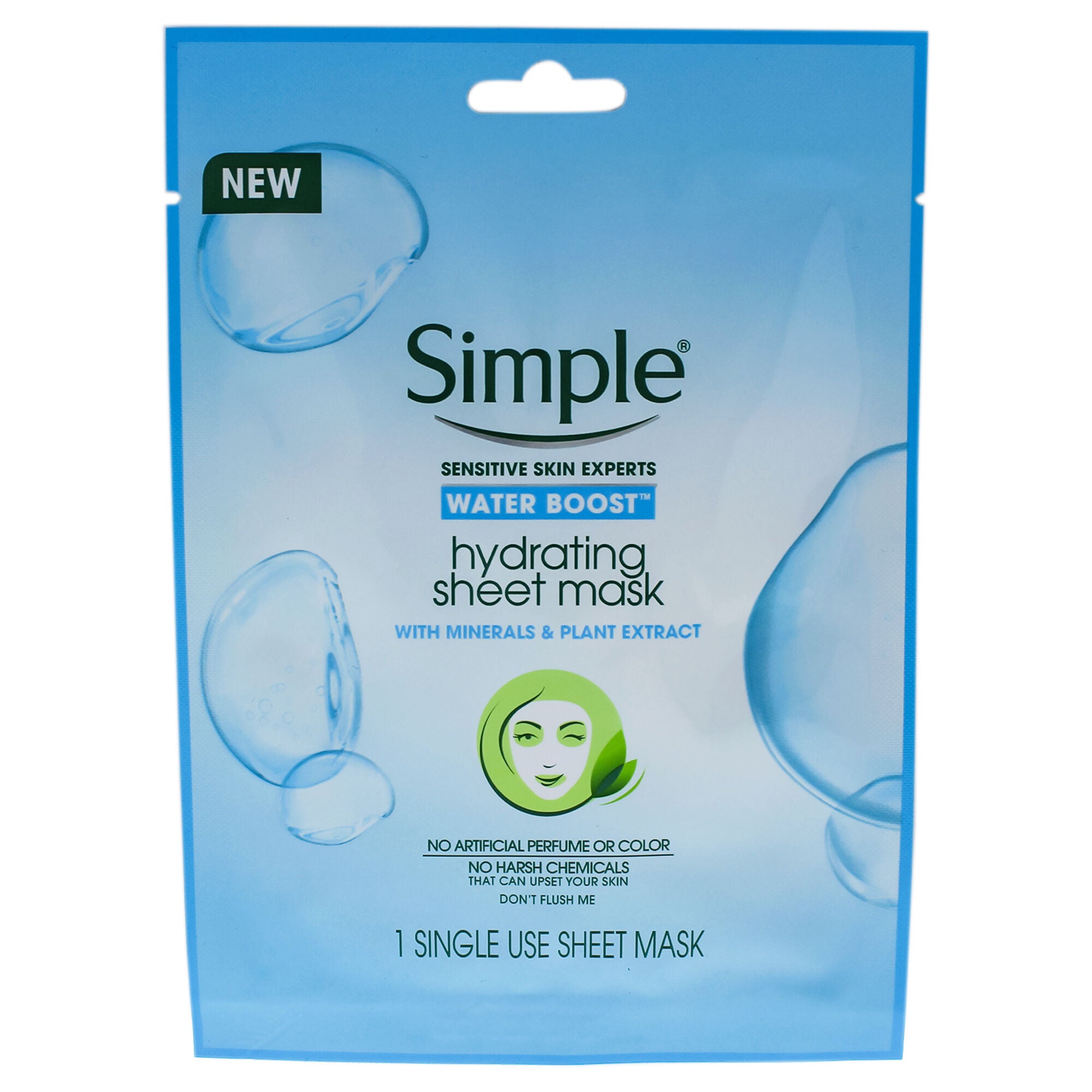 Water Boost Hydrating Sheet Mask by Simple for Women - 1 Pc Mask, , alternate image number 3