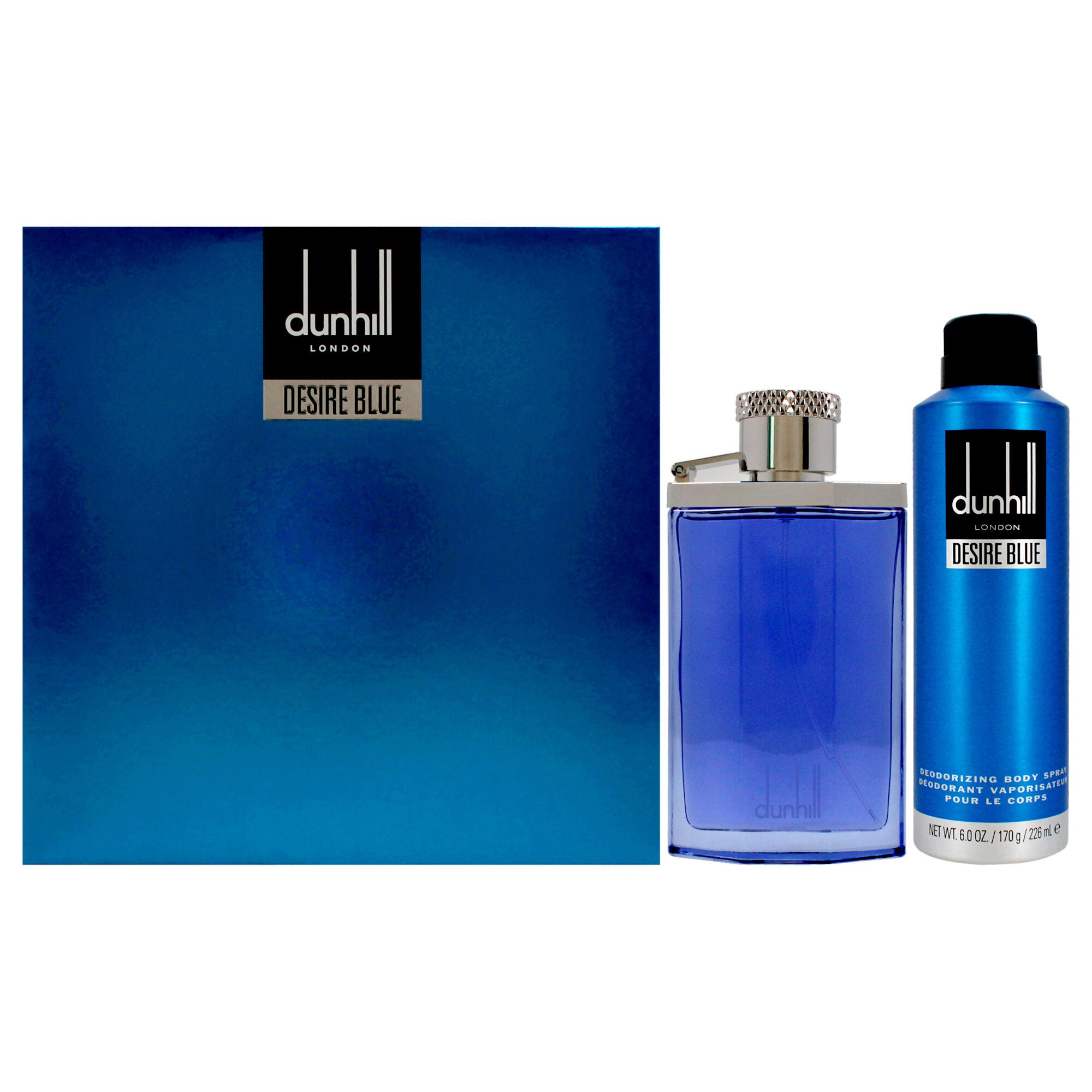Desire Blue by Alfred Dunhill for Men - 2 Pc Gift Set 3.4oz EDT Spray, 6oz Deodorant Spray, See Description, hi-res image number 0