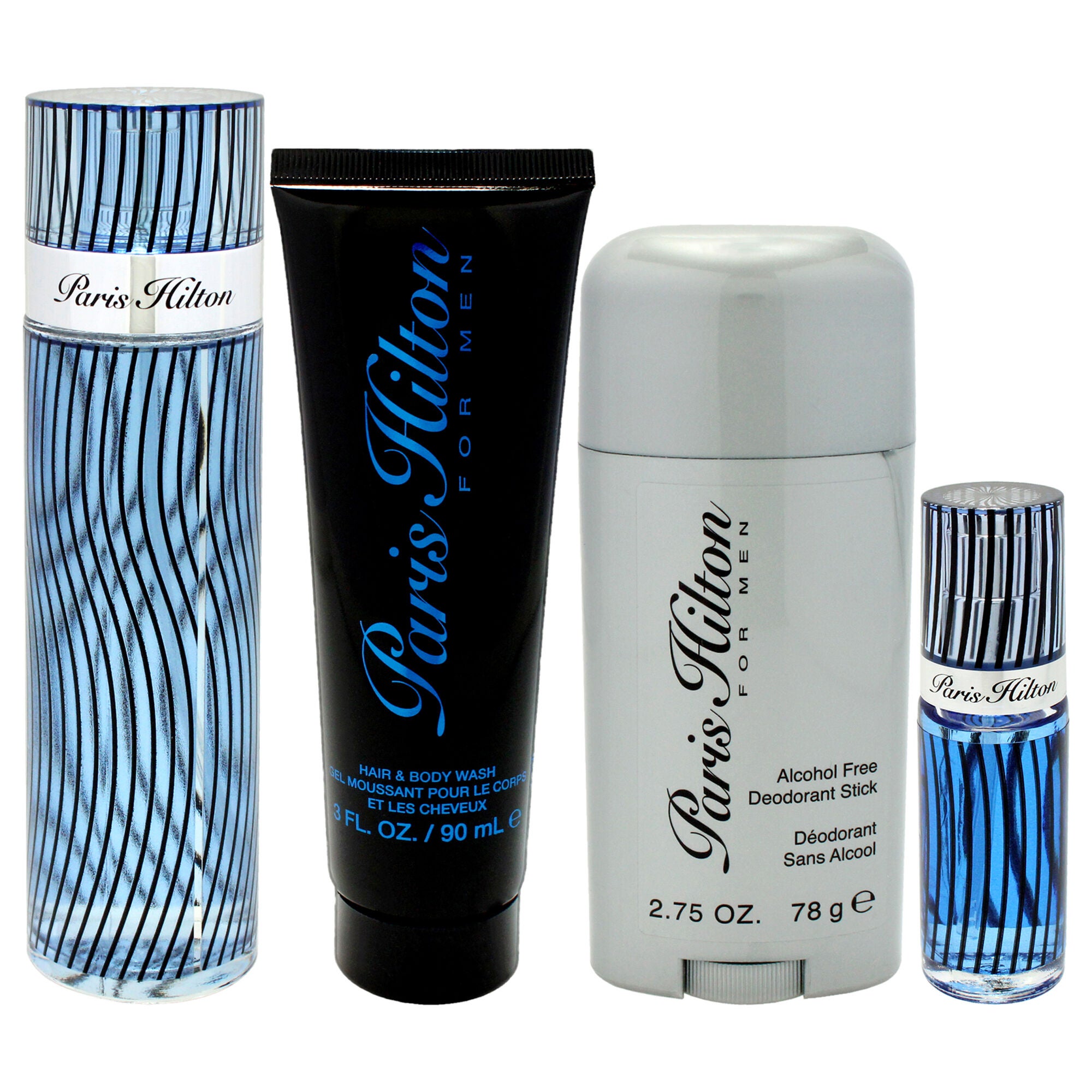 Paris Hilton by Paris Hilton for Men - 4 Pc Gift Set 3.4oz EDT Spray, 3oz Hair and Body Wash, 2.75oz Alcohol Free Deodorant Stick, 0.34oz EDT Spray, See Description, alternate image number 4