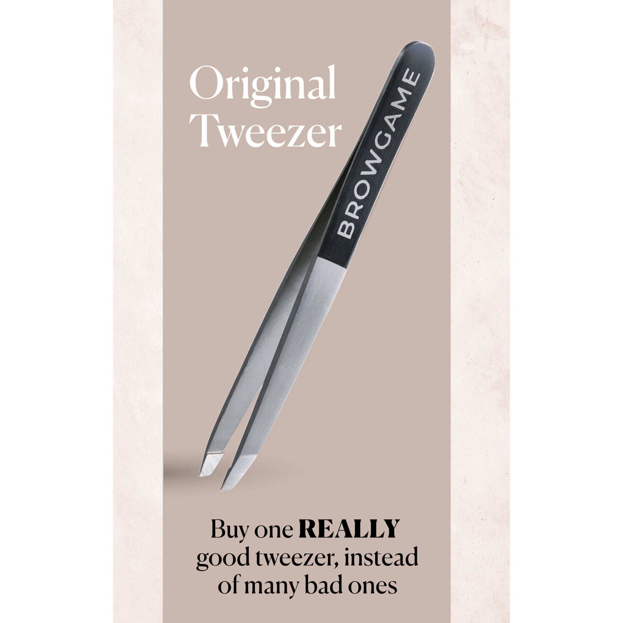 Original Slanted Tweezer White by Browgame for Unisex 1 Pc Tweezer