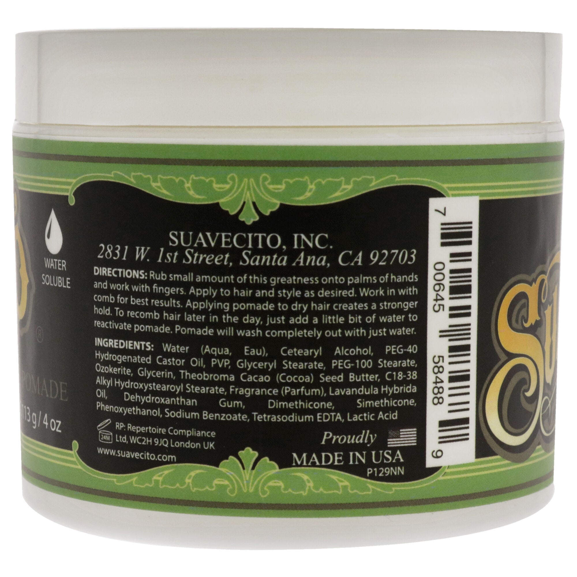 Matte Pomade by Suavecito for Men - 4 oz Pomade, See Description, alternate image number 1