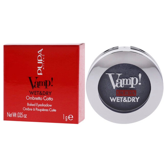 Vamp! Wet and Dry Baked Eyeshadow - 305 Anthracite Grey by Pupa Milano for Women - 0.035 oz Eye Shadow, NA, alternate image number null