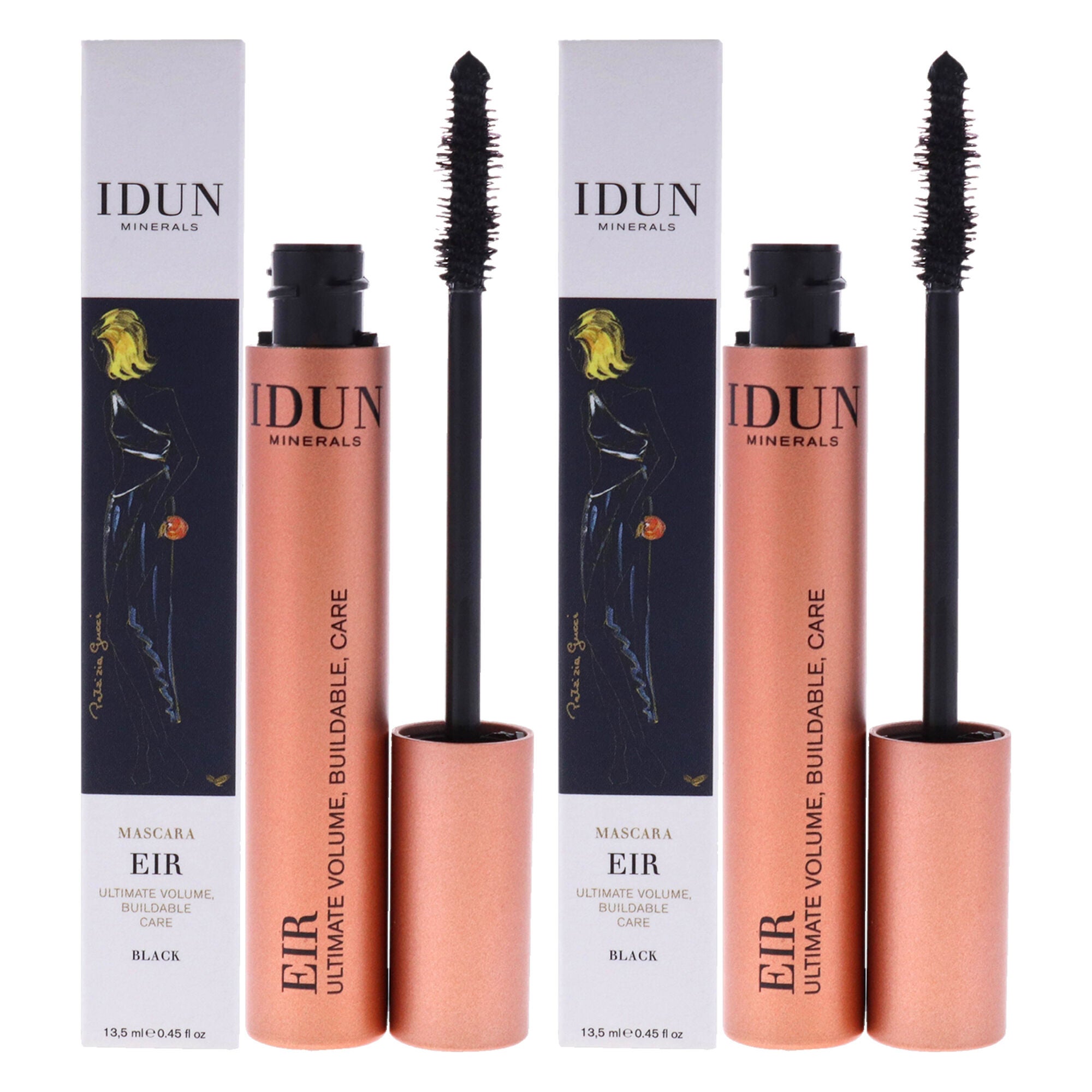 Eir Mascara - 013 Black by Idun Minerals for Women - 0.45 oz Mascara - Pack of 2, See Description, hi-res image number 0