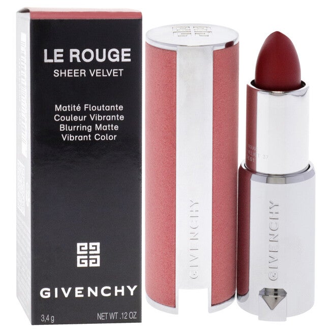 Le Rouge Sheer Velvet Matte Lipstick - N37 Rouge Graine by Givenchy for Women - 0.11 oz Lipstick, , alternate image number null