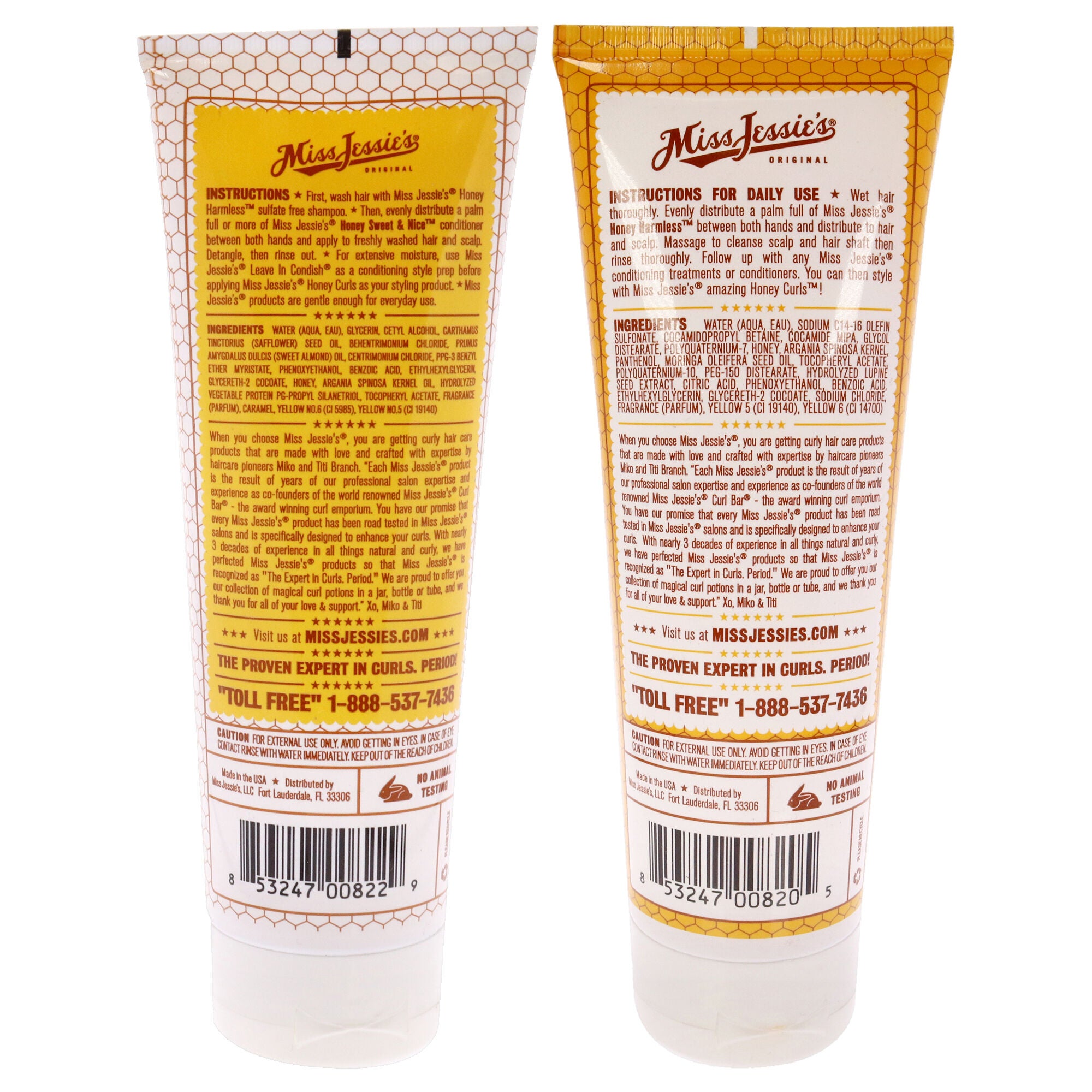 Honey Sweet and Nice With Honey Harm Less Kit by Miss Jessies for Unisex - 2 Pc Kit 8.5oz Conditioner, 8.5oz Shampoo, See Description, alternate image number 2