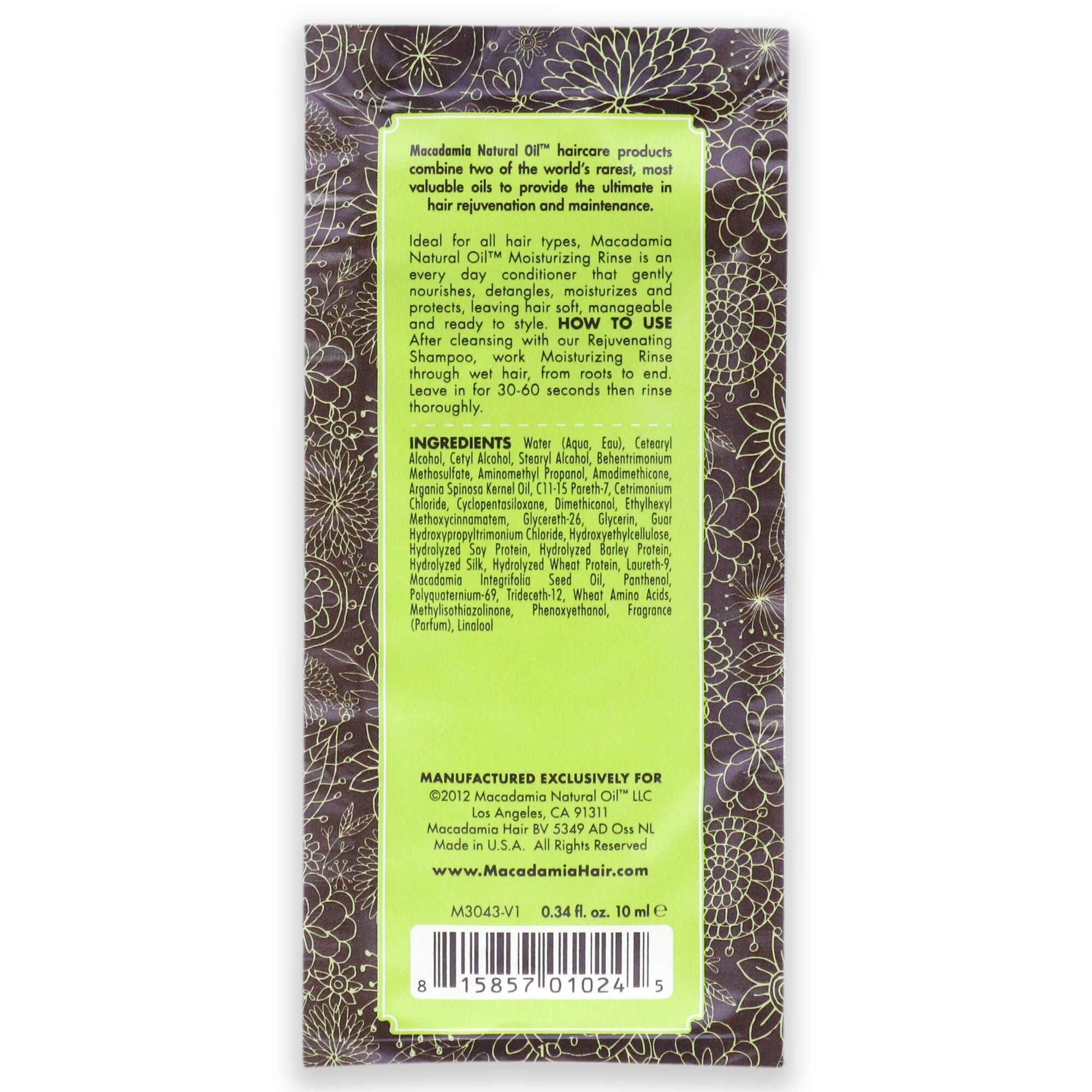 Moisturizing Rinse by Macadamia Oil for Unisex - 10 ml Conditioner, , alternate image number 3