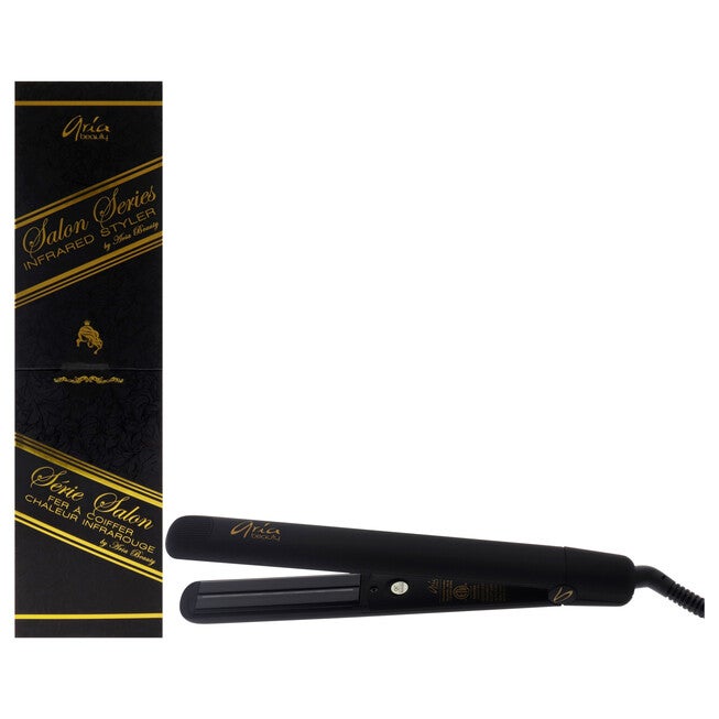 Infused Ceramic Plates Hair Straightener - Black by Aria Beauty for Women - 1 Pc Flat Iron, See Description, hi-res image number 0