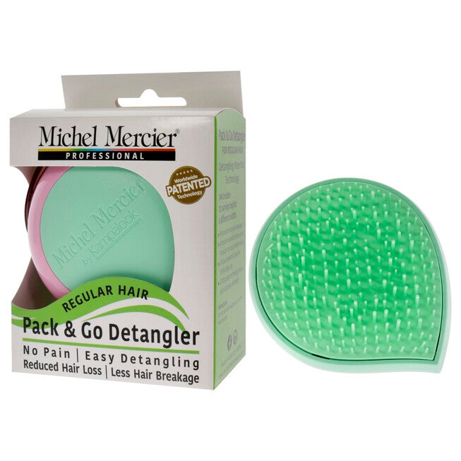 Pack and Go Detangler Regular Hair - Green-Pink by Michel Mercier for Unisex - 1 Pc Hair Brush, See Description, alternate image number 2