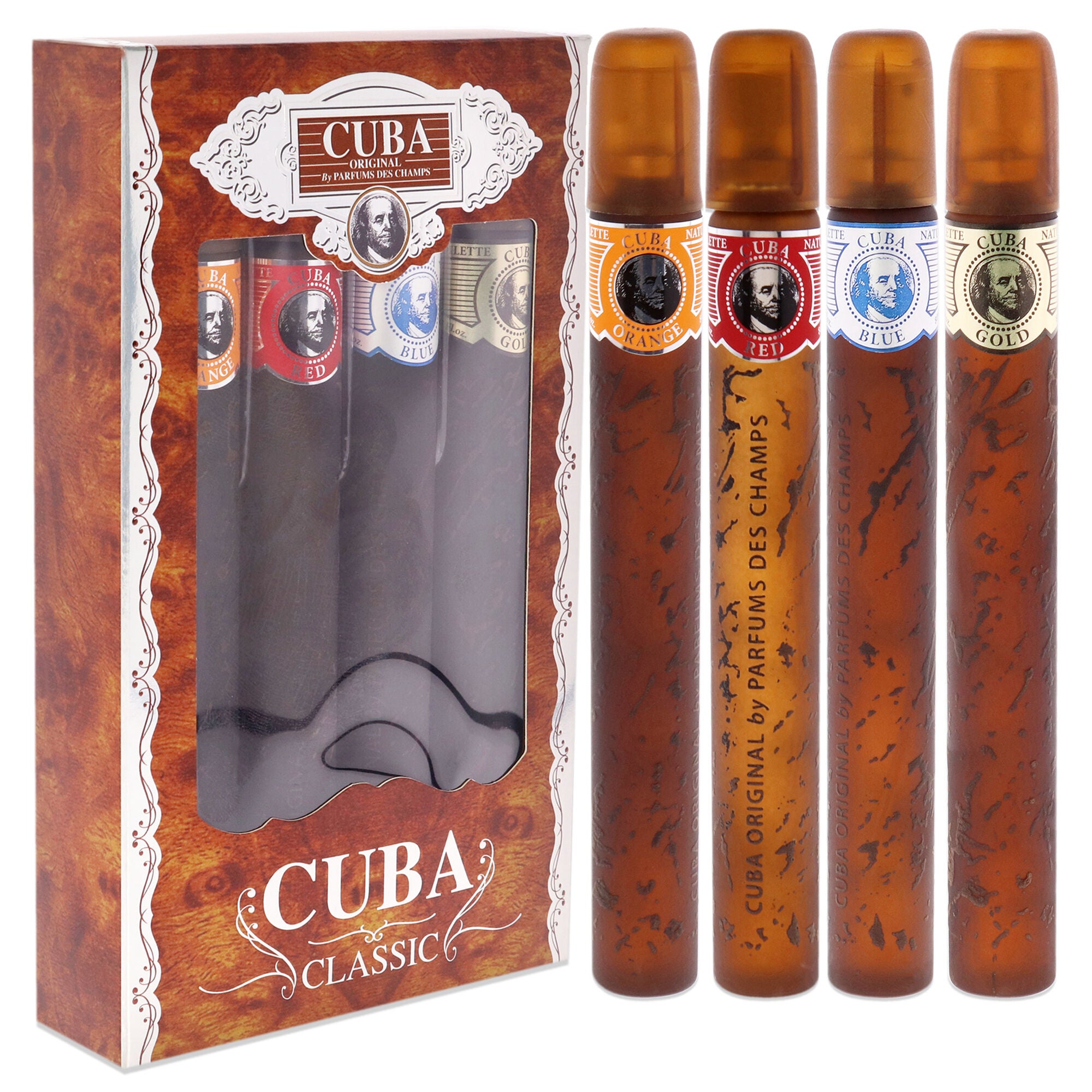 Cuba by Cuba for Men - 4 Pc Gift Set 1.17oz Cuba Gold, 1.17oz Cuba Blue, 1.17oz Cuba Red, 1.17oz Cuba Orange, See Description, alternate image number 2
