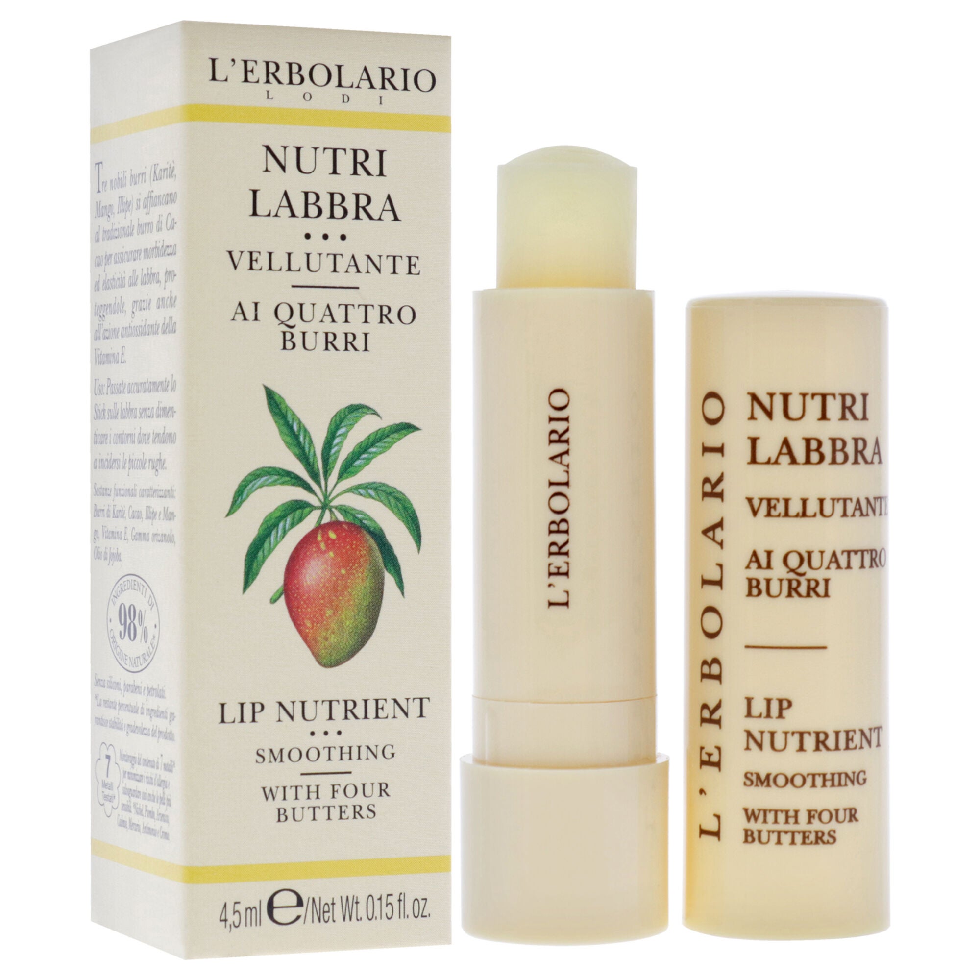 Lip Nutrient - Four Butters by LErbolario for Unisex - 0.15 oz Lip Balm, See Description, alternate image number 1