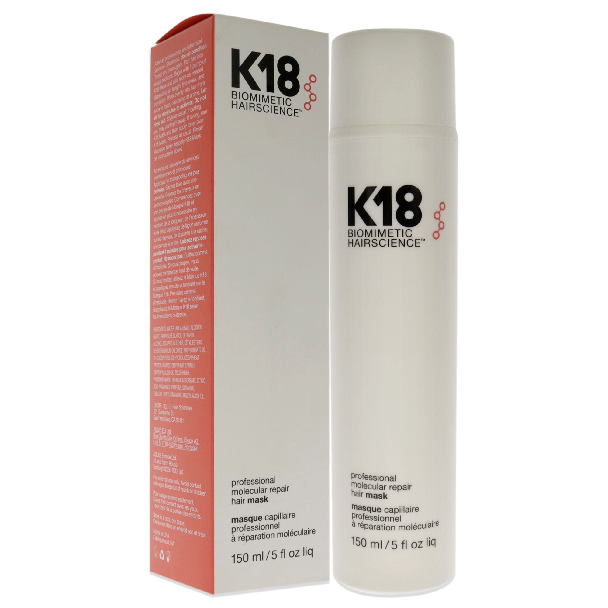 Professional Molecular Repair Hair Mask by K18 Hair for Unisex - 5 oz Masque, See Description, alternate image number 2