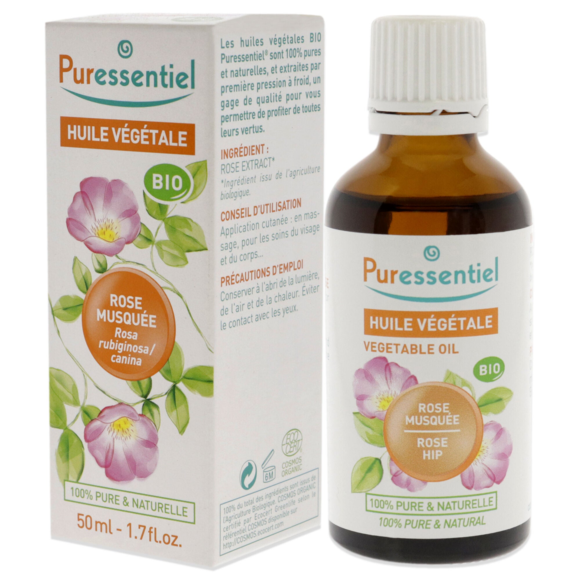 Organic Vegetable Oil - Rose Musquee by Puressentiel for Unisex - 1.7 oz Oil, See Description, alternate image number 3