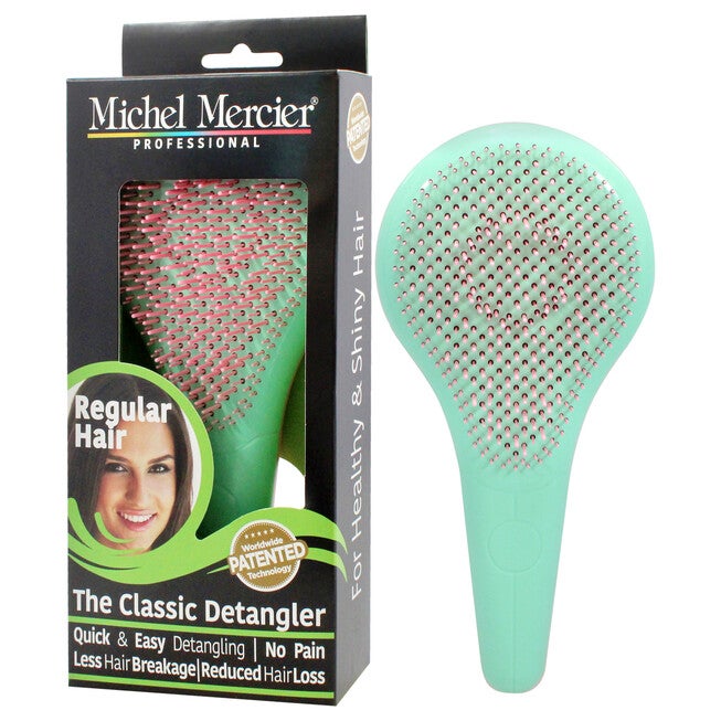 The Classic Detangler Regular Hair - Pink-Green by Michel Mercier for Unisex - 1 Pc Hair Brush, See Description, alternate image number 2