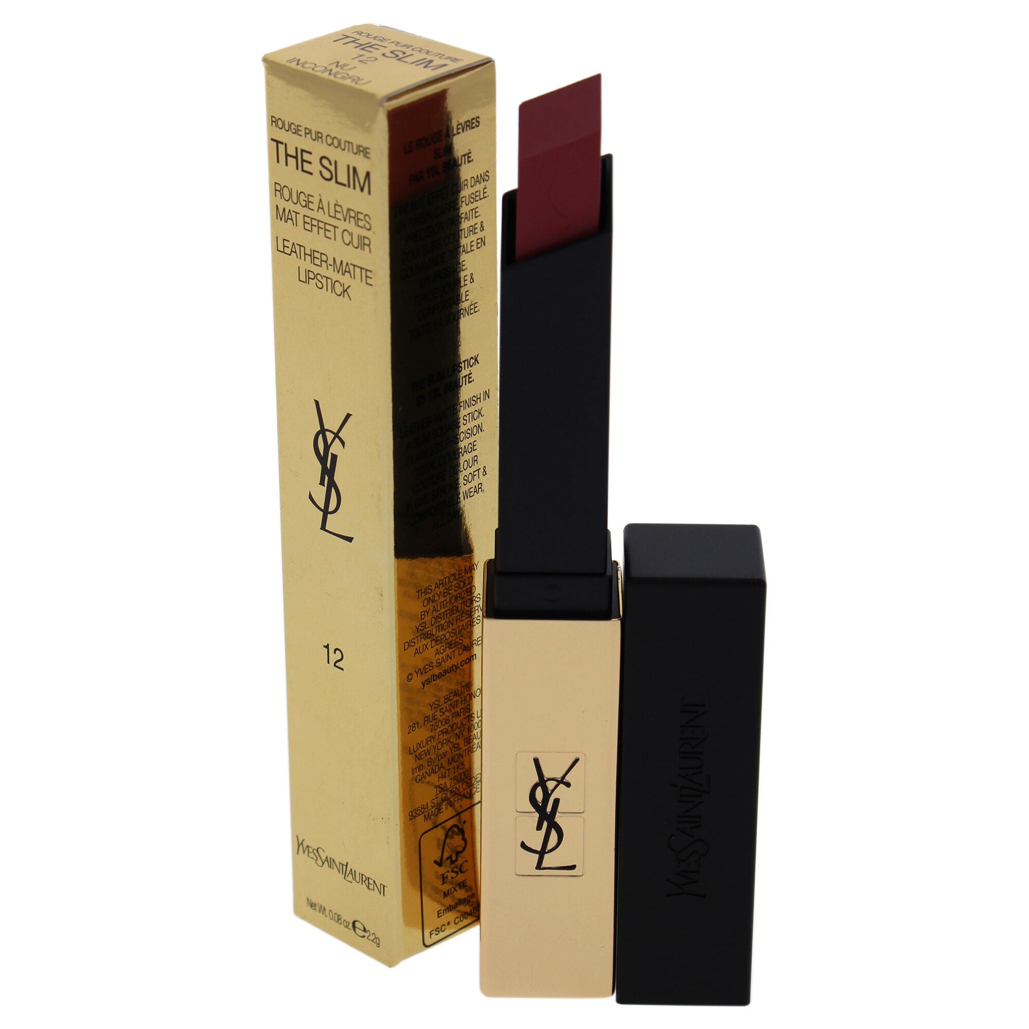 Rouge Pur Couture The Slim Matte Lipstick - 12 Nu Incongru by Yves Saint Laurent for Women - 0.08 oz Lipstick, See Description, alternate image number 2