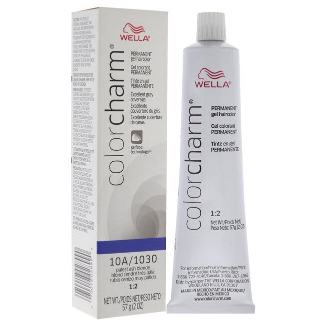Color Charm Permanent Hair Color Gel - 10A 1030 Palest Ash Blonde by Wella for Unisex - 2 oz Hair Color, NA, alternate image number null