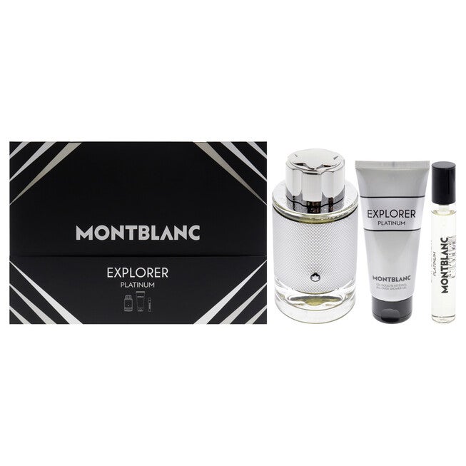 Explorer Platinum by Mont Blanc for Men - 3 Pc Gift Set 3.3oz EDP Spray, 0.25oz EDP Spray, 3.3oz Shower Gel, NA, hi-res image number null