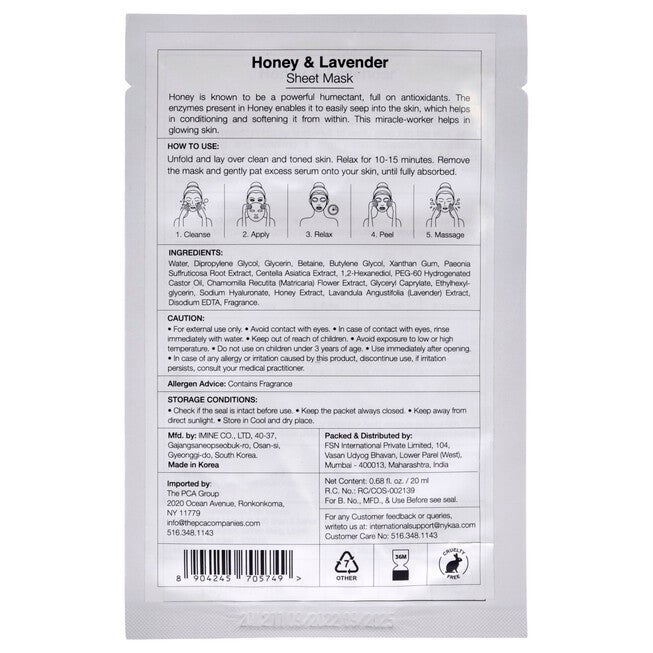 Skin Secrets Sheet Mask - Honey and Lavender by Nykaa Naturals for Women - 1 Pc Mask, , alternate image number 4