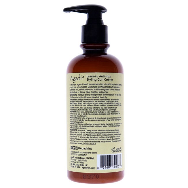 Argan Oil Styling Curl Creme by Agadir for Unisex - 10 oz Cream, See Description, alternate image number 2