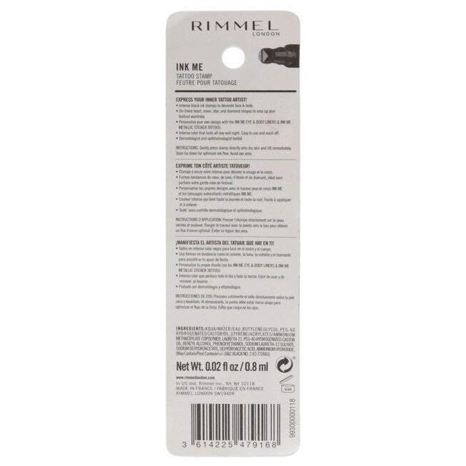 Ink Me Tatto Stamp Eyes and Body - 003 Black Diamond Shape by Rimmel London for Women - 0.02 oz Eyeliner, , alternate image number 3