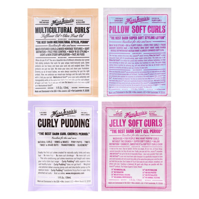 Pillow Soft Curls With Jelly Soft Curl and Multi Cultural Curls-Curly Pudding Kit by Miss Jessies for Unisex - 4 Pc Kit, See Description, hi-res image number 0