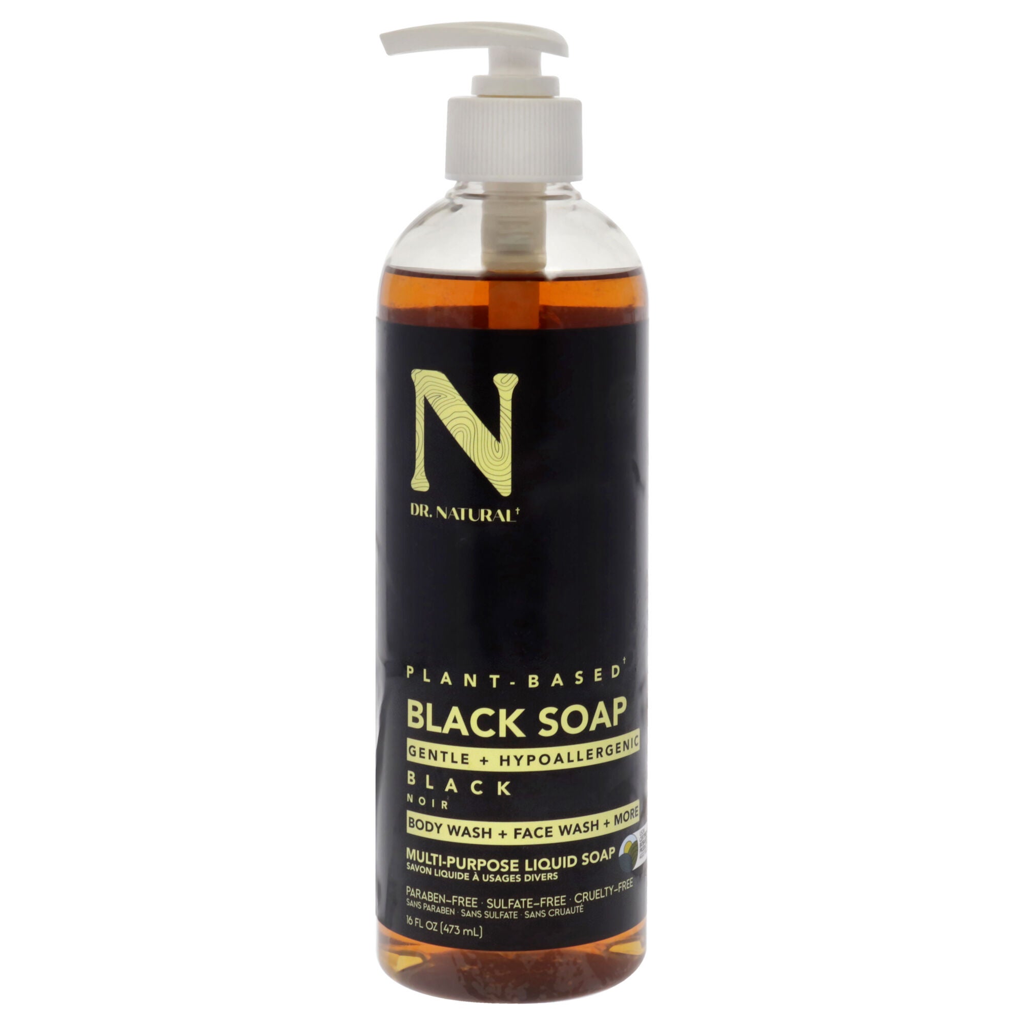 Multi-Purpose Liquid Soap - Black by Dr. Natural for Unisex - 16 oz Soap, See Description, hi-res image number 0