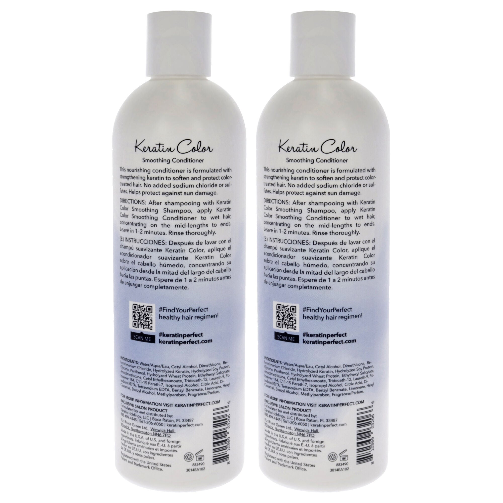Keratin Color Conditioner by Keratin Perfect for Unisex - 12 oz Conditioner - Pack of 2, See Description, alternate image number 1